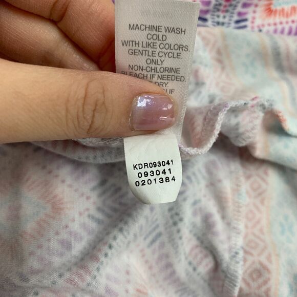 J Jill Dress Womens XS Purple Multi Geo Print Soft Stretch Cuffed Short Sleeves - Picture 11 of 16